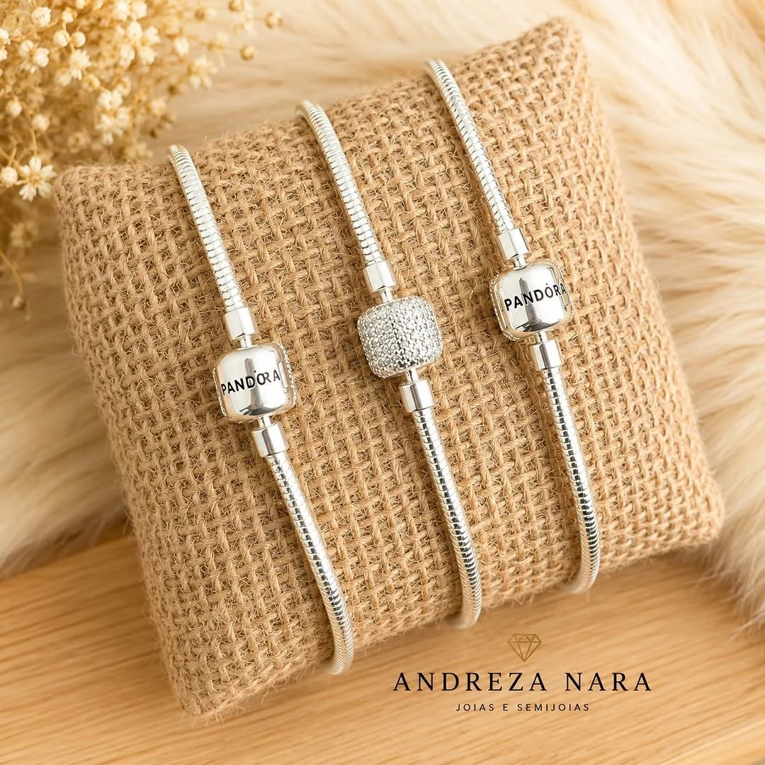 pulseira Pandora prateadas 